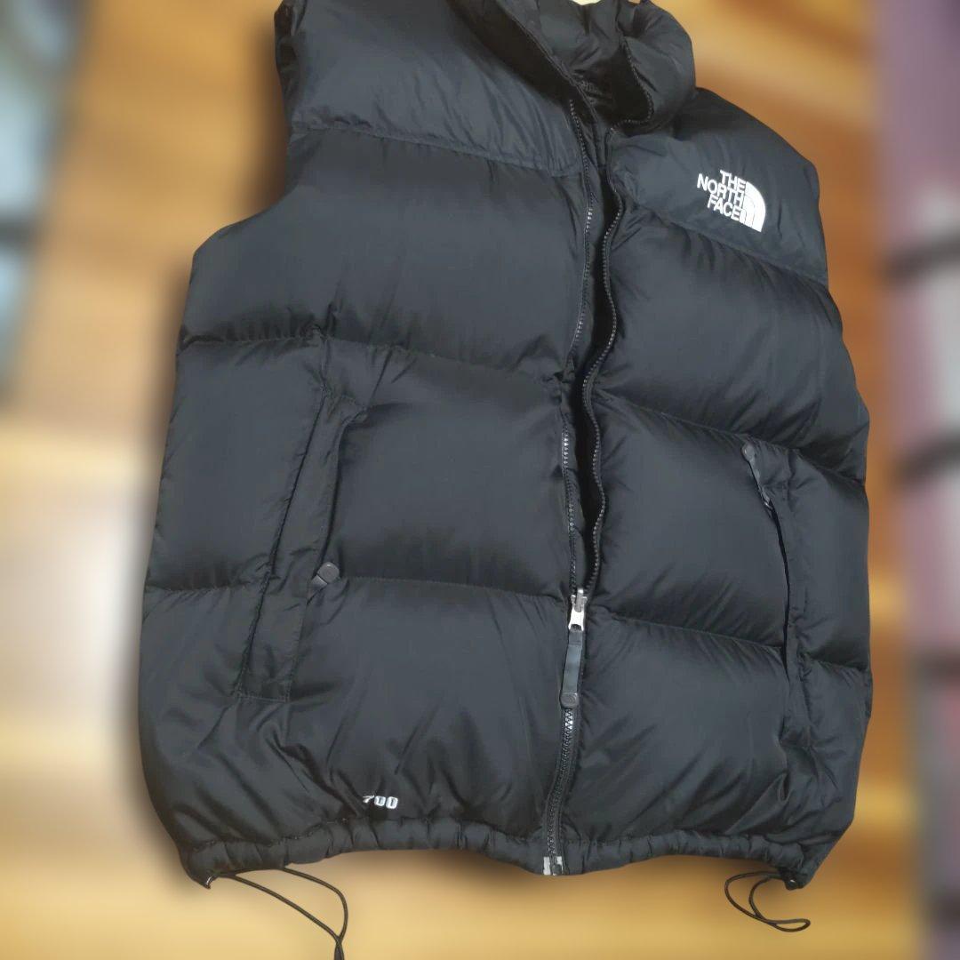 THE NORTH FACE ブラック ダウンベスト XLヌプシ700暖か