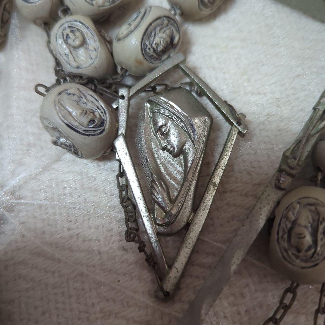 ビンテージ イタリア製 ロザリオ 長さ 160cm マリア キリスト カトリック