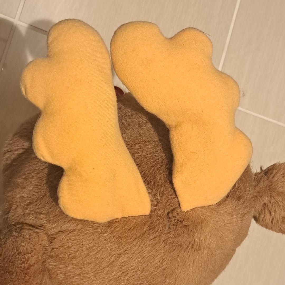 昭和レトロかわいいトナカイ　ぬいぐるみ 赤い鼻と黄色い角　ビッグサイズ