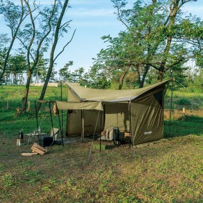 ユニフレーム　REVOタープsolo+REVOウォール　ポール付き　限定カラー