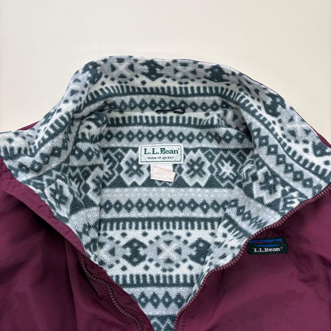【極上】90s USA製L.L.BEAN ウォームアップジャケット ボルドー短丈