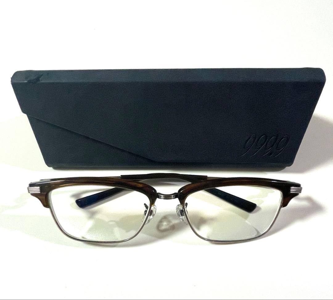 999.9 ブラウンフレーム メガネ(度あり)