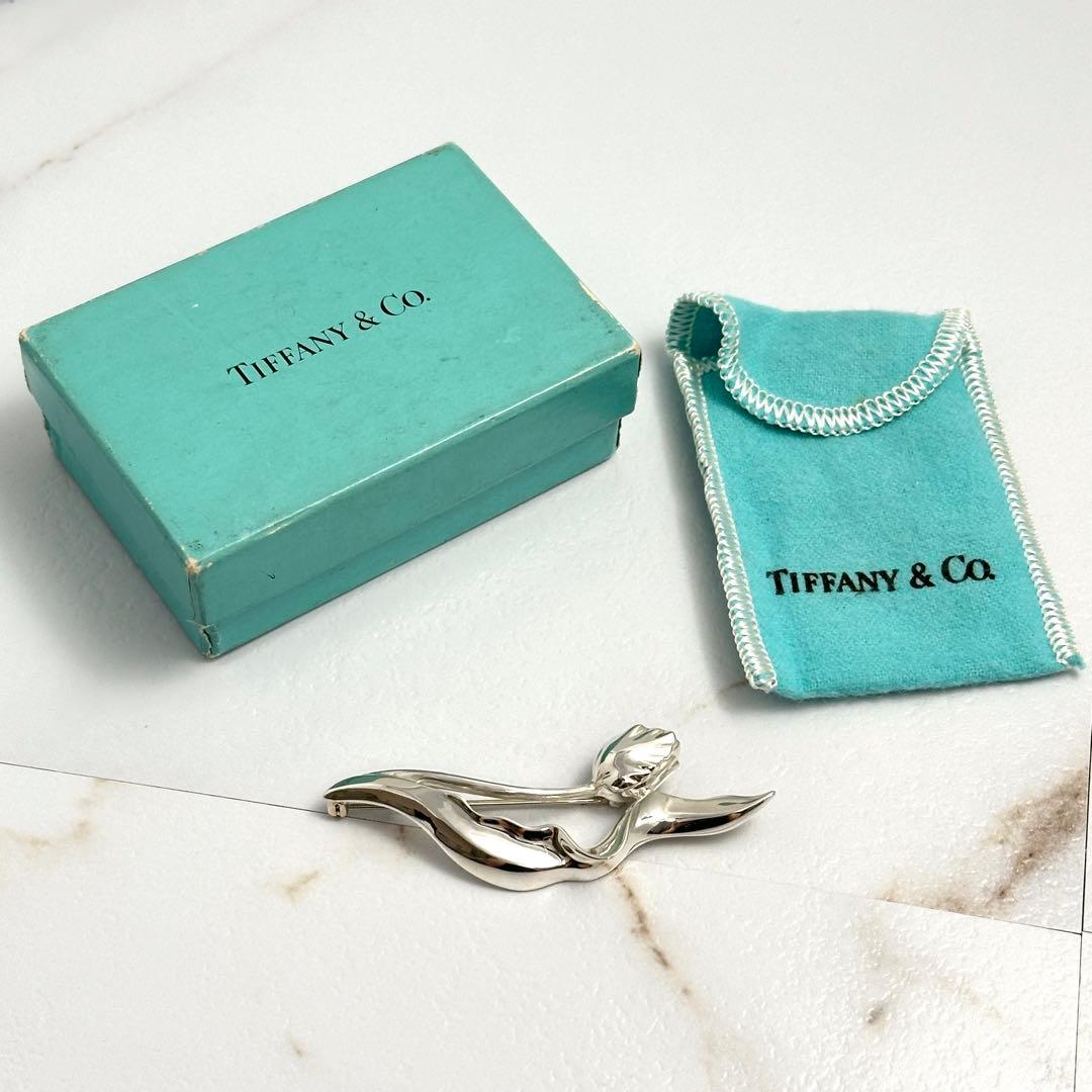 希少　Tiffany　チューリップ　フラワー　シルバー　ブローチ　Ag925