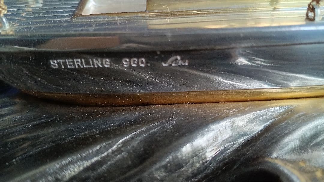 桜　銀製　２本マストヨット　２号 桐箱入り ガラスケース付き