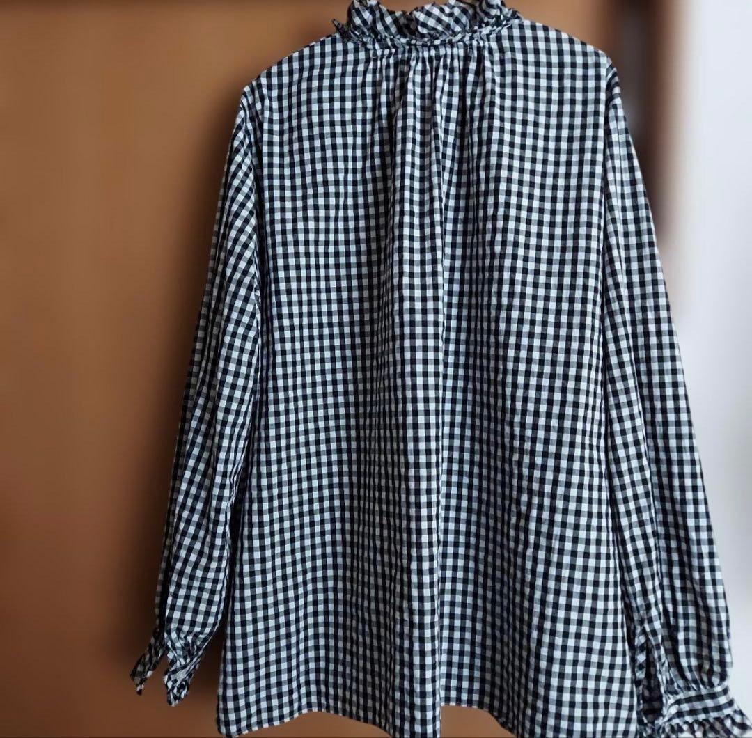 journal standard luxe ギンガム　ブラウス ブラック