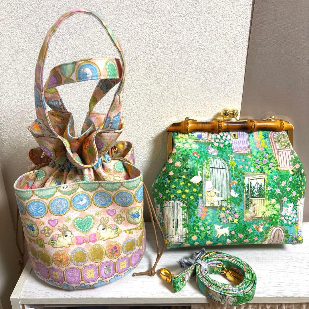 うな　22fabric使用　バッグ　ハンドメイド