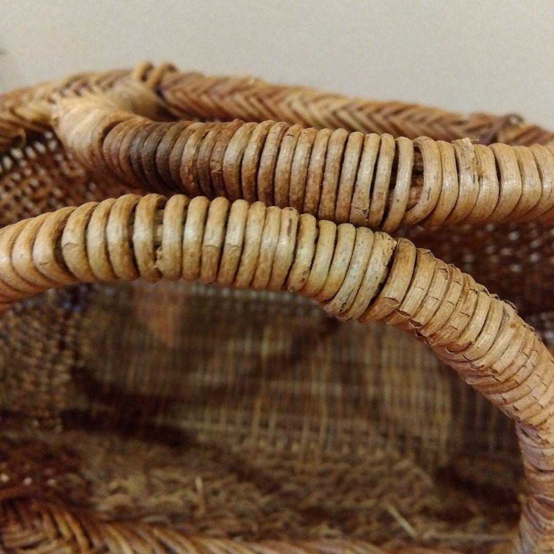 あけび　こだし編み　ブラウンかごバッグ　秋田