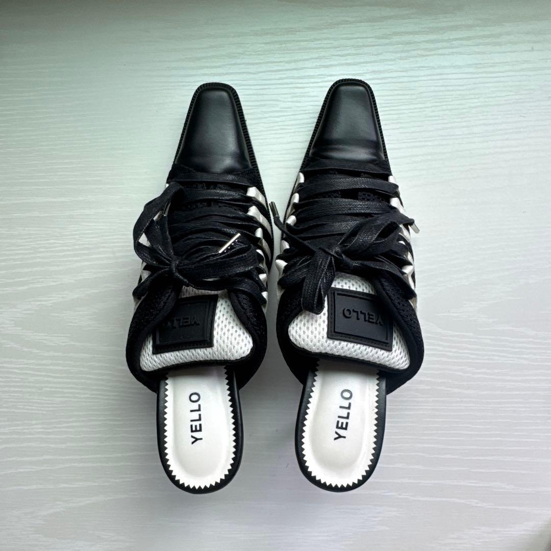 YELLO MONO SNEAKER MULES ブラック/ホワイト M