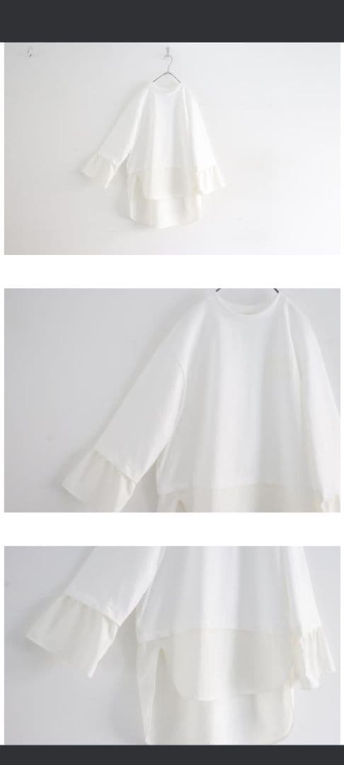 sirone　シロネ　カットコンビチュニックシャツ (オフホワイト)