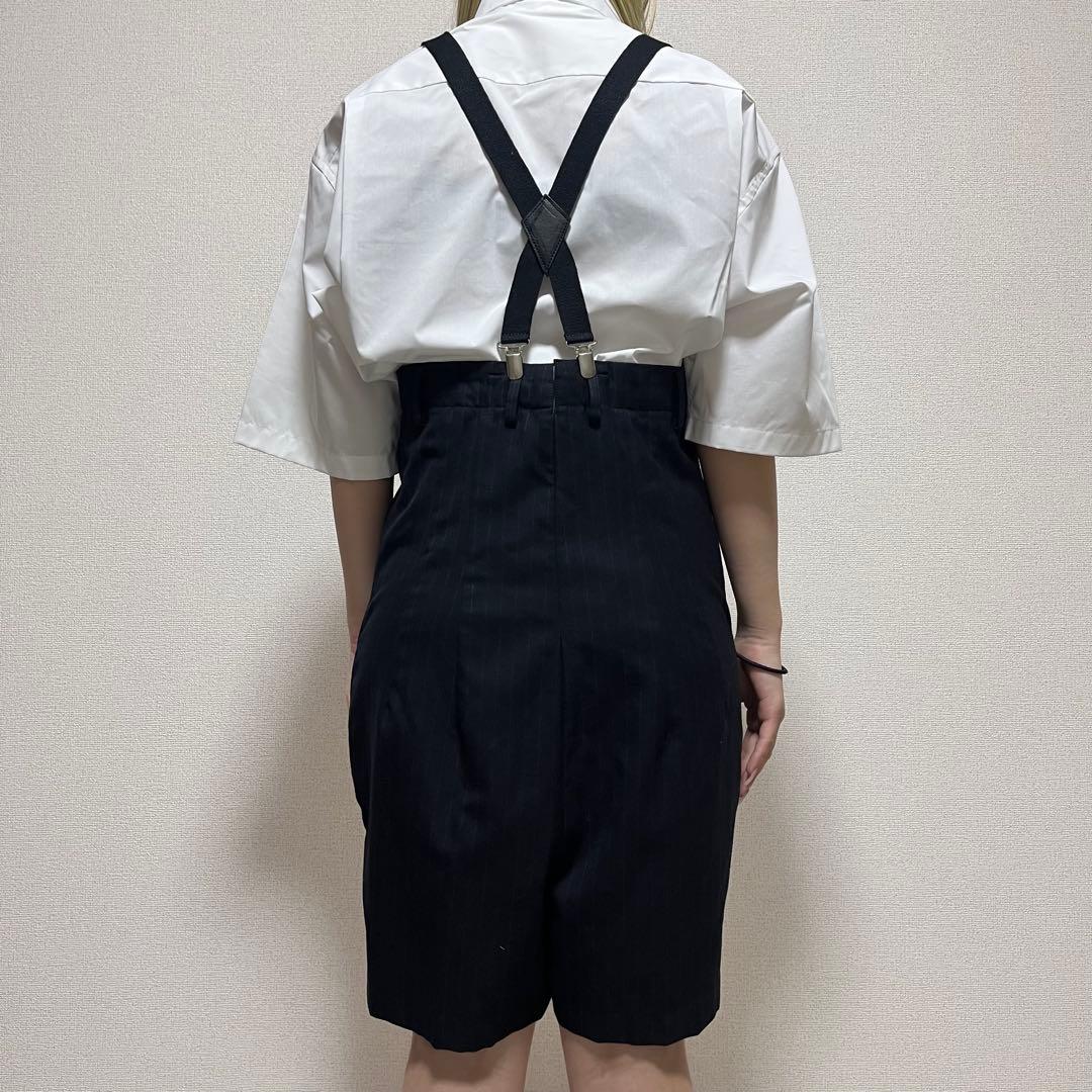 ジュンヤワタナベ コムデギャルソン ウール　ストライプ　変形　ショートパンツ