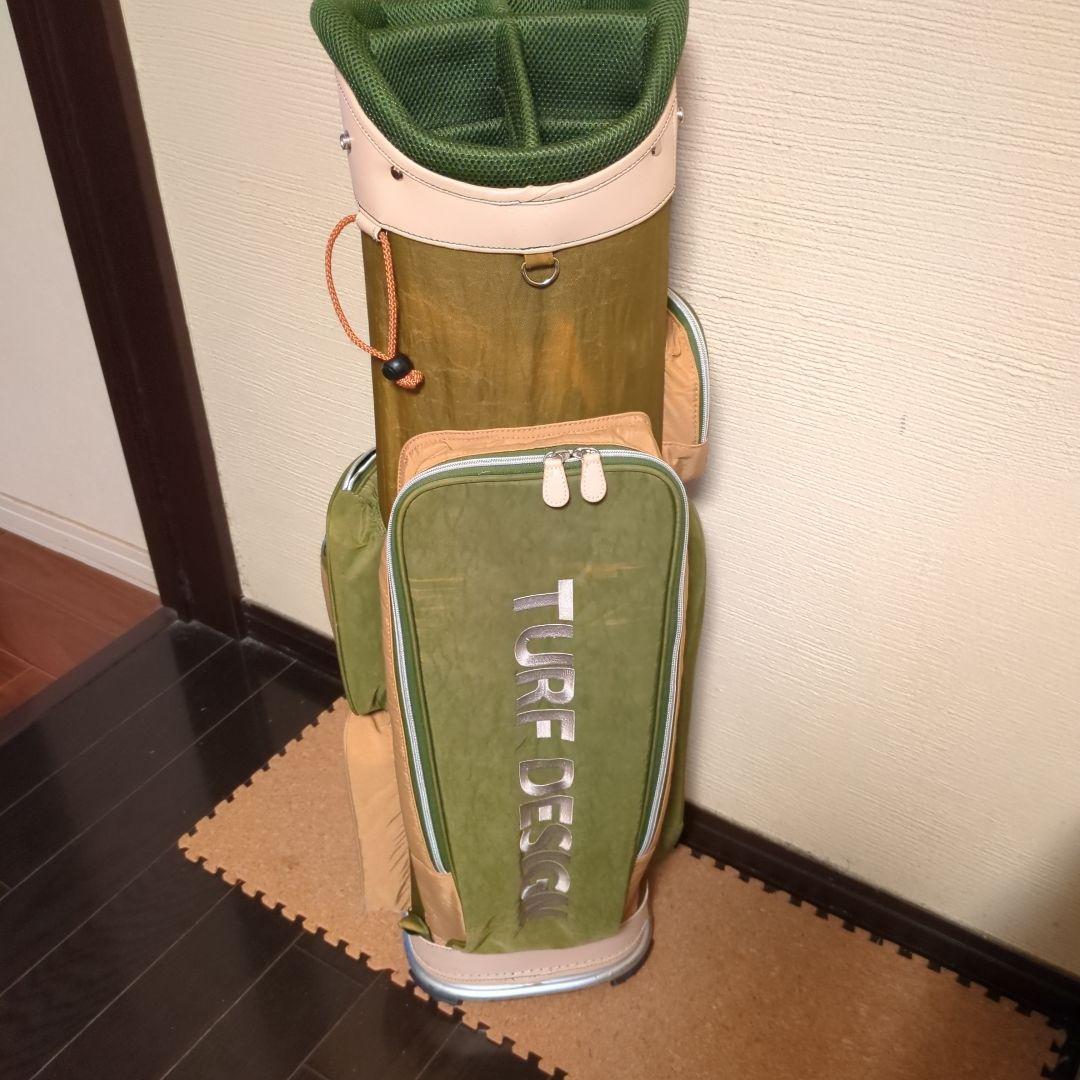 TURF DESIGN キャディバッグ グリーン/ベージュ