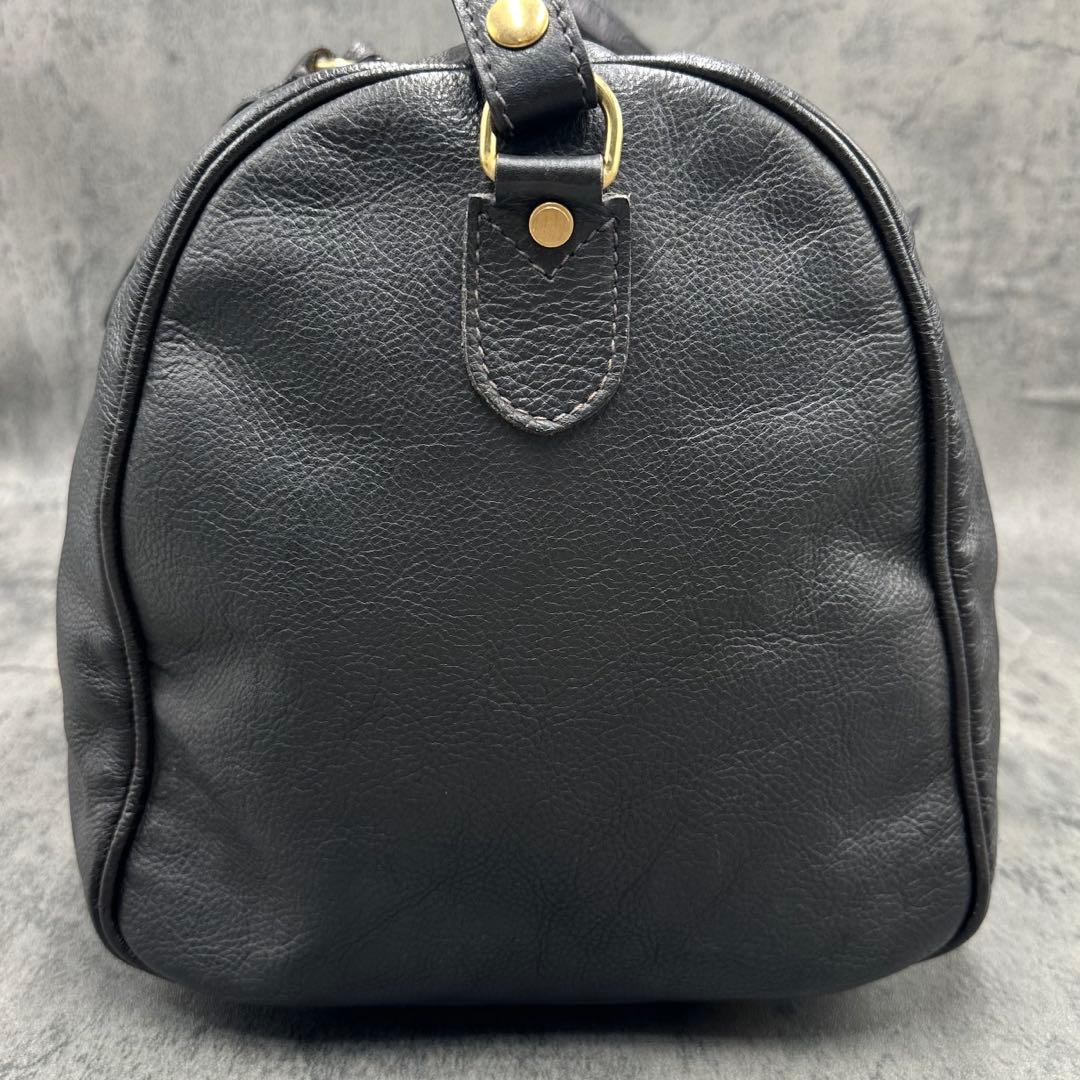 2way バリー ボストンバッグ シボ革 斜め掛け 黒 トラベル 南京錠