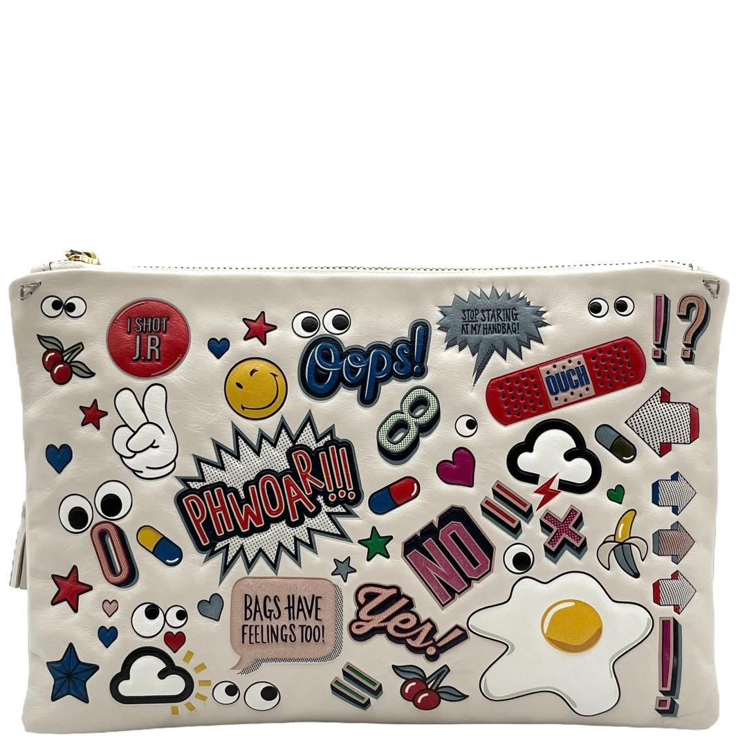 【美品】ANYA HINDMARCH アニヤハインドマーチ　クラッチバッグ
