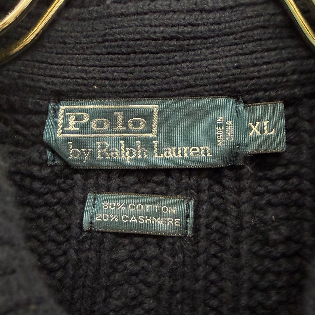 ポロ ラルフローレン ニット 長袖ポロセーターカシミヤ混 コットン　XL