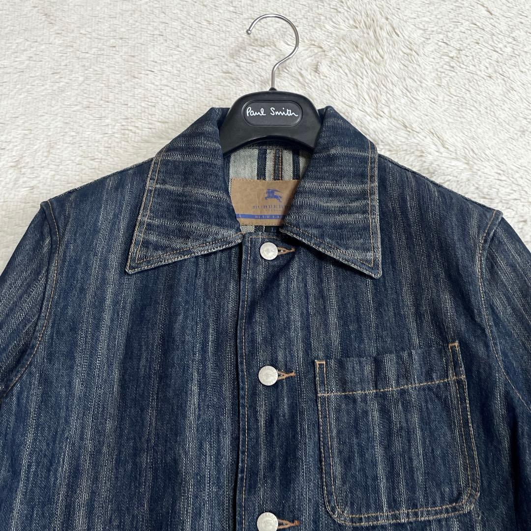 美品 希少 BURBERRY ホースロゴ刺繍 カバーオール デニムジャケット