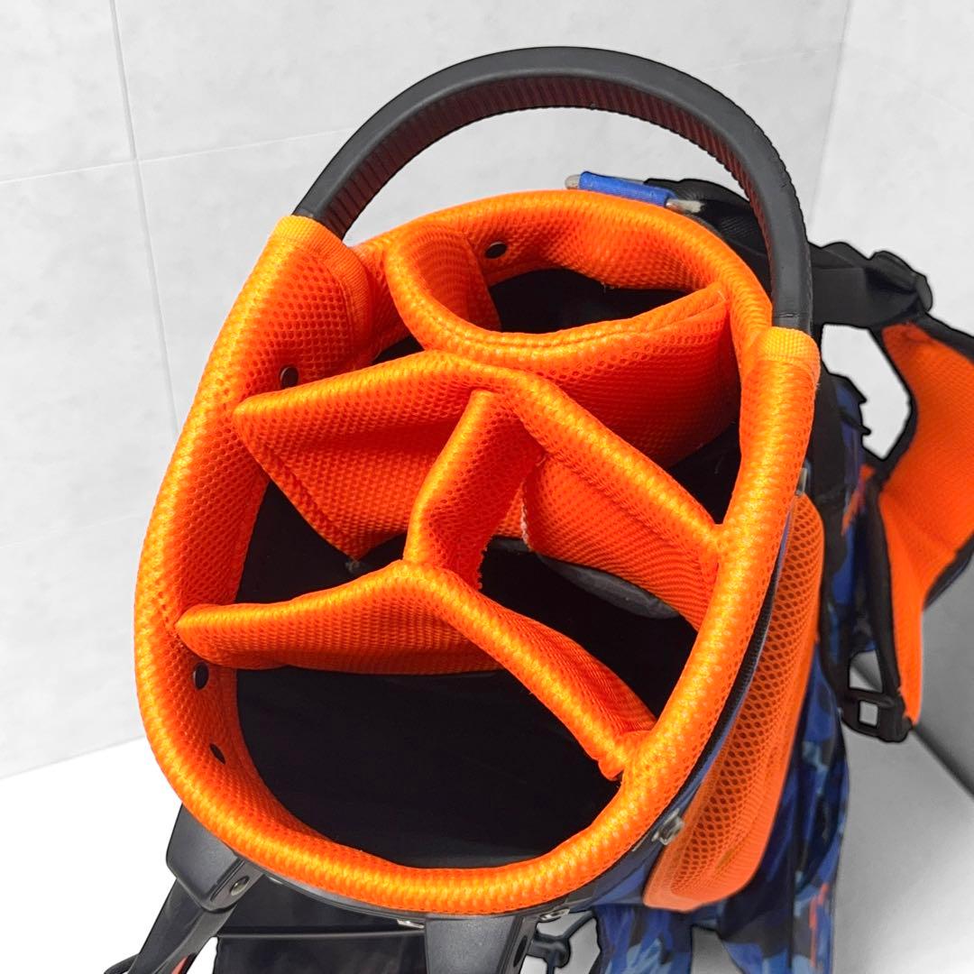 【美品】Riviera キャディバッグ ネイビー/オレンジ 迷彩