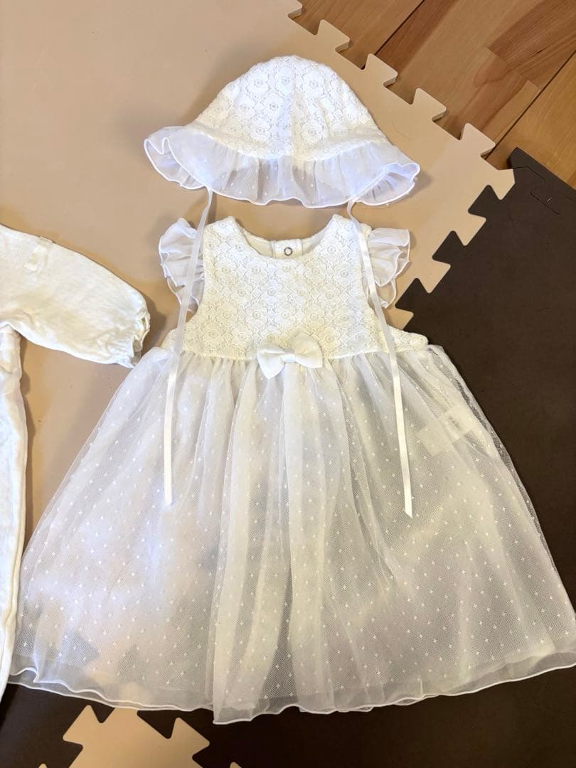 ミキハウスベビードレス通年用3点セット美品