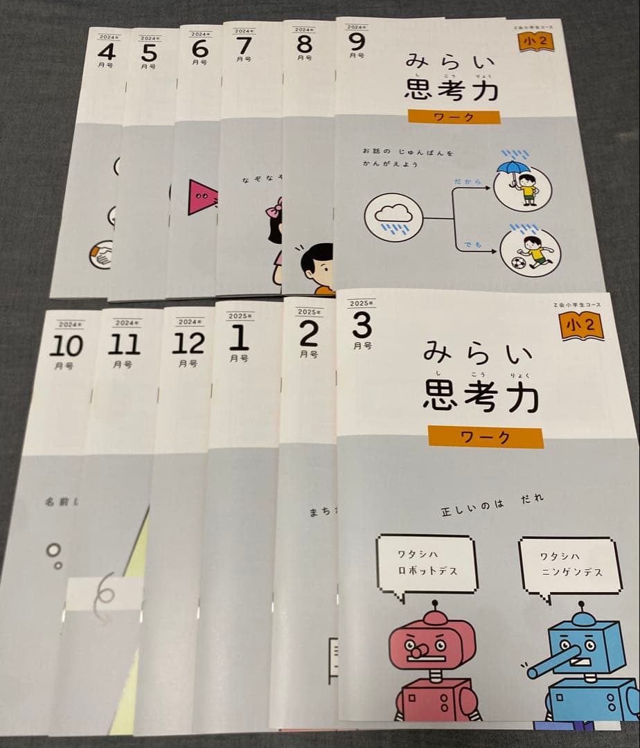 最新版 Z会 小学2年生 2024年度 1年分 小2 未記入 みらい思考力あり