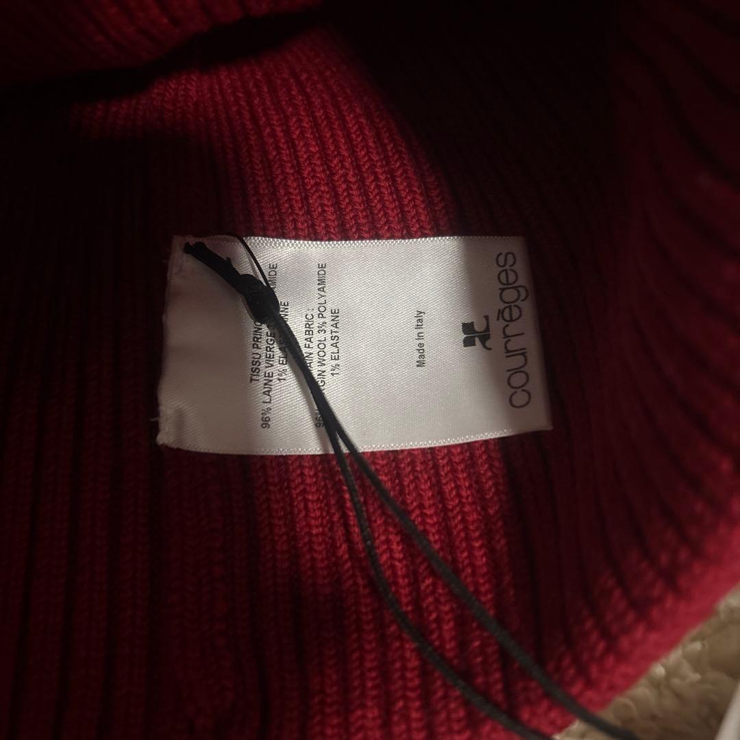 courreges クレージュ ニット帽 ビーニー 赤