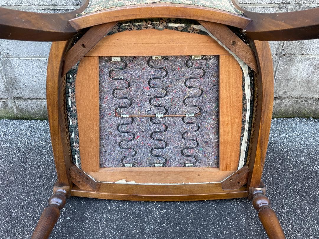 ★ カリモク コロニアル 一人掛け ソファ シングルソファ 古家具 昭和レトロ