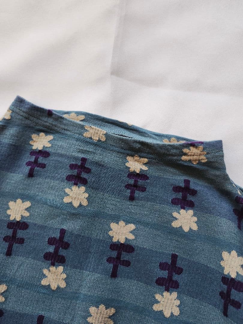 慈雨　花柄　チュニック　トップス　ドローコード　アシンメトリー