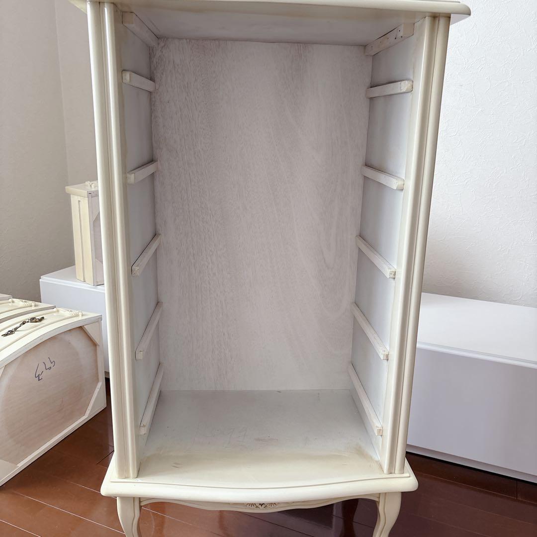 クインシーズ フィオーレ 5段チェスト オフホワイト ロココ調 美品 輸入家具