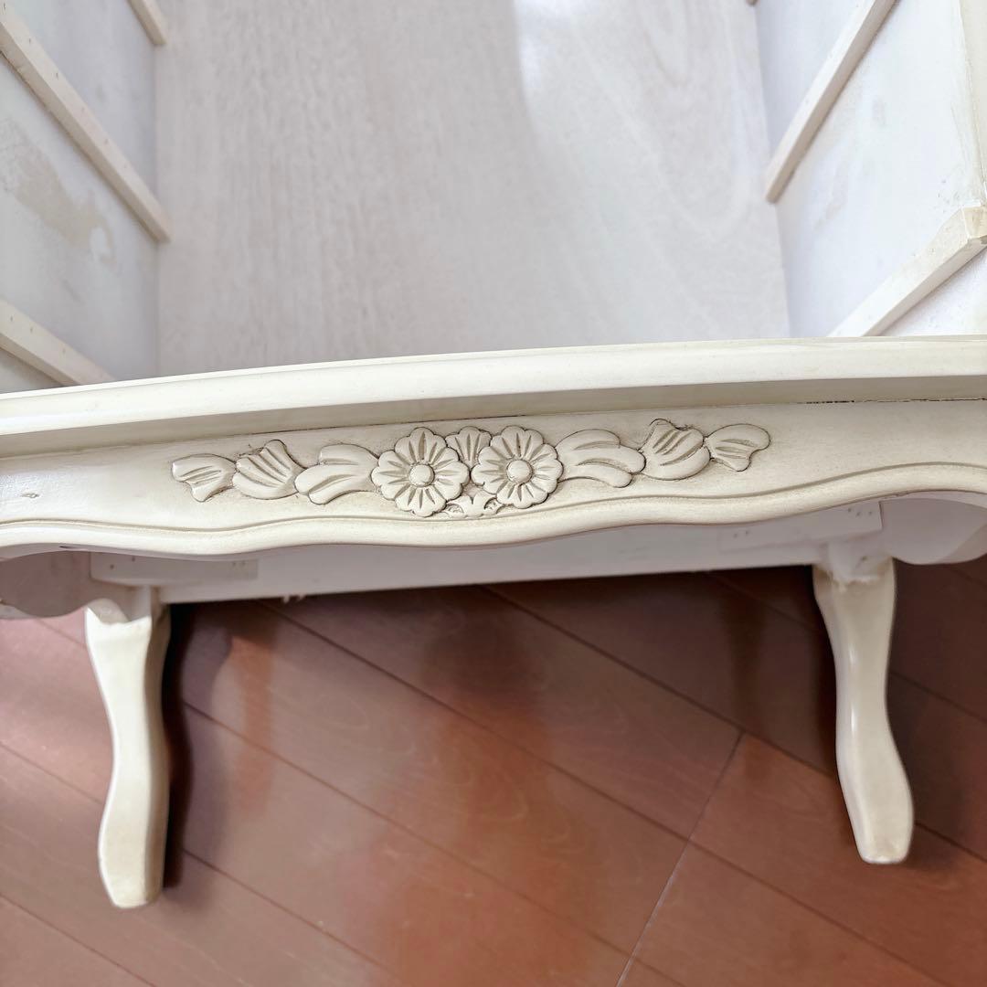 クインシーズ フィオーレ 5段チェスト オフホワイト ロココ調 美品 輸入家具