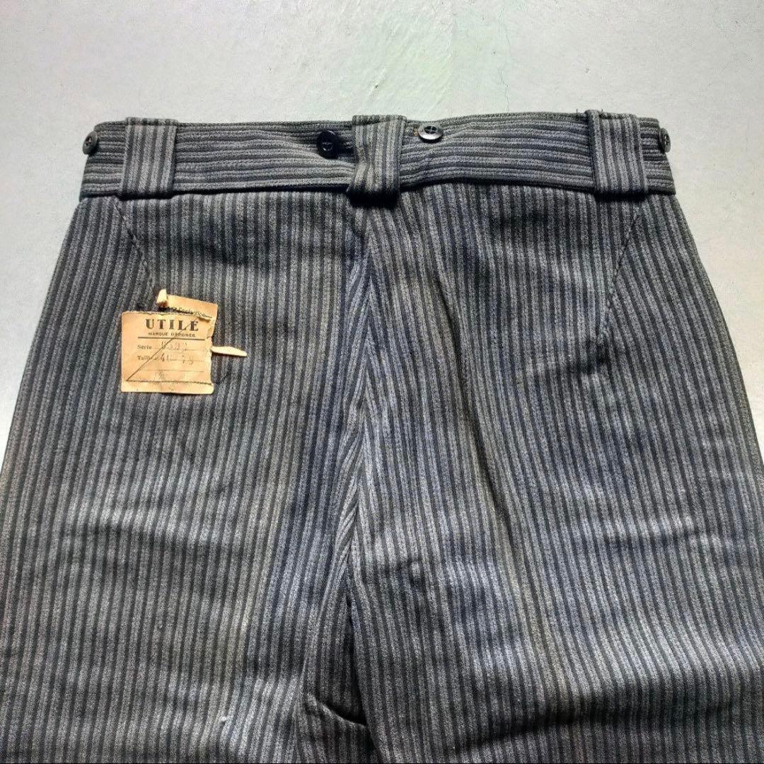 40s〜50s ごま塩 ストライプ ワークパンツ デッドストック