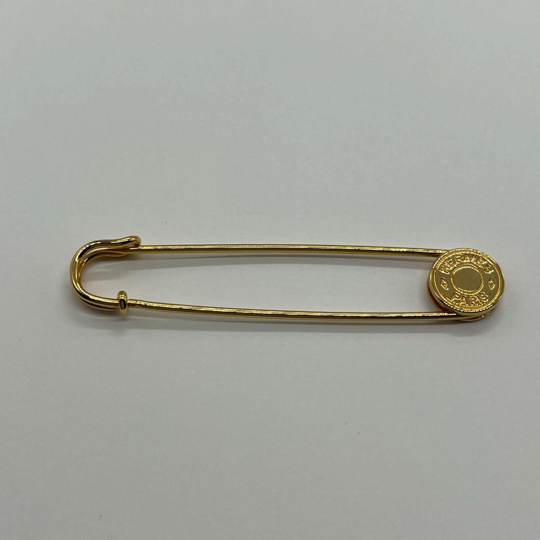 エルメス HERMES セリエ ピンブローチ 安全ピン ゴールドカラー GP