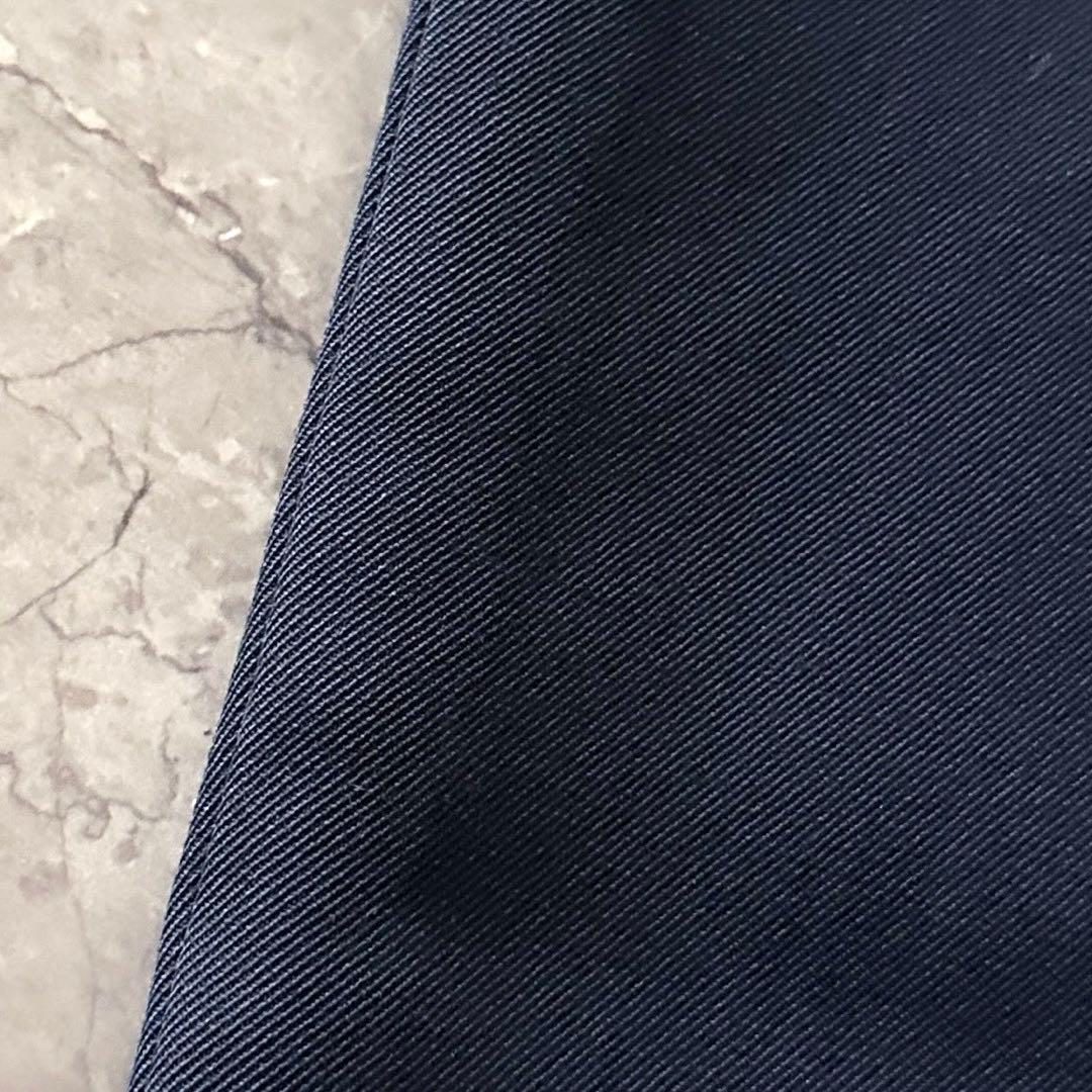 ATON バックサテン スタンダードパンツ スラックス ネイビー サイズL XL