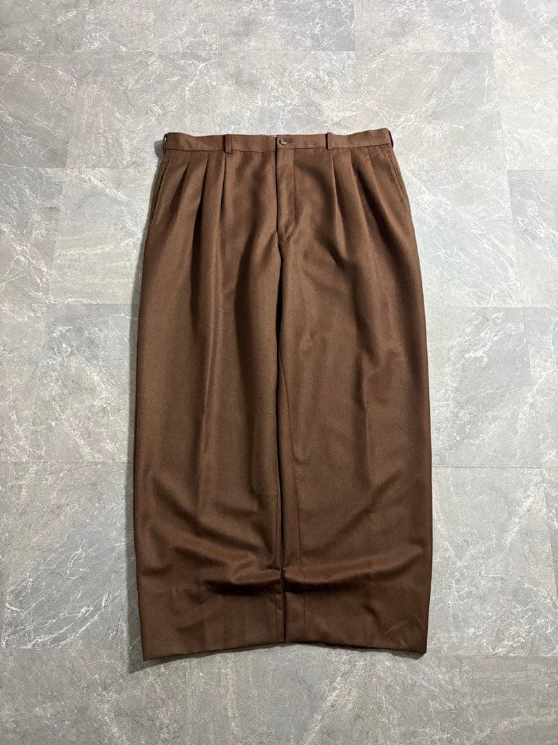 パンツ PAPAS wool cashmere 3tuck wide slacks XL