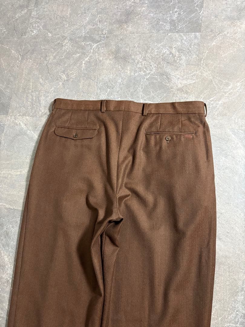 パンツ PAPAS wool cashmere 3tuck wide slacks XL