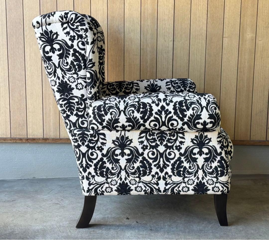 【ドイツ 定価25万 IDC大塚家具 ドミシール 1人掛けソファ オットマン付き