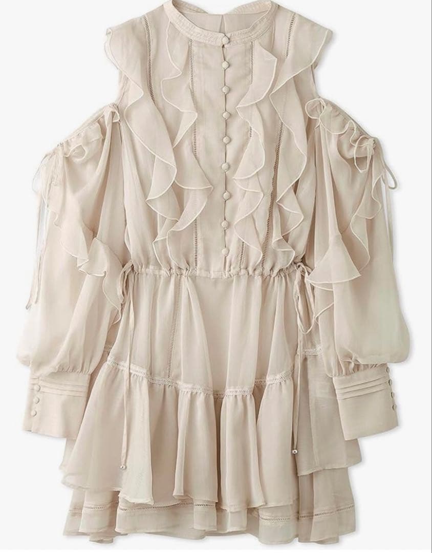 【完売品】【新品タグ付】snidel プリントフリルシフォンミニワンピース 1