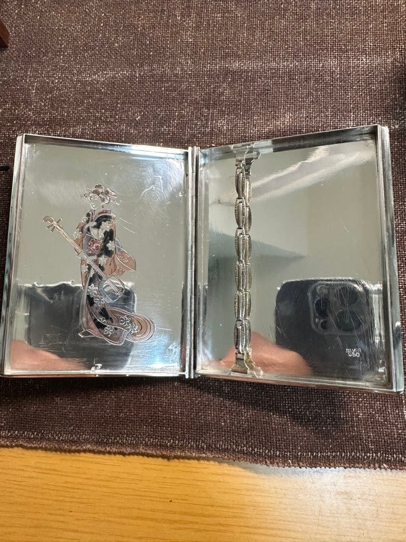 純銀950刻印　煙草入れ　シガレットケース　金工　骨董古美術