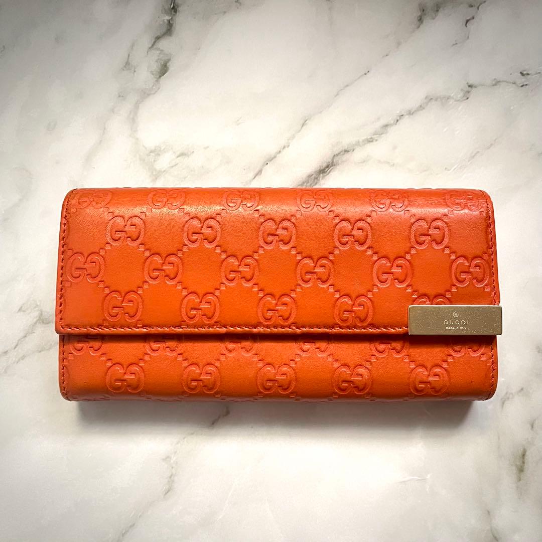GUCCI グッチ グッチシマ GGメタルロゴプレート　長財布　美品0118-④