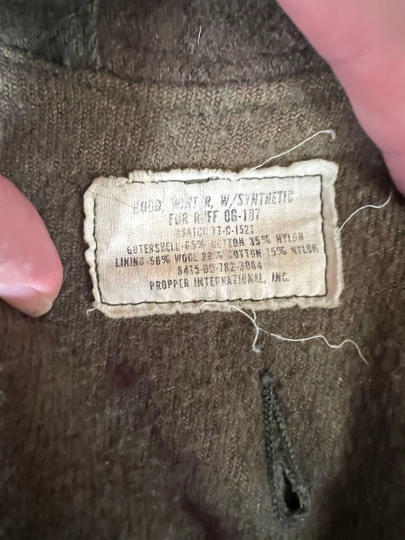 米軍実物 70s80s m65フィッシュテールパーカー　フルセット