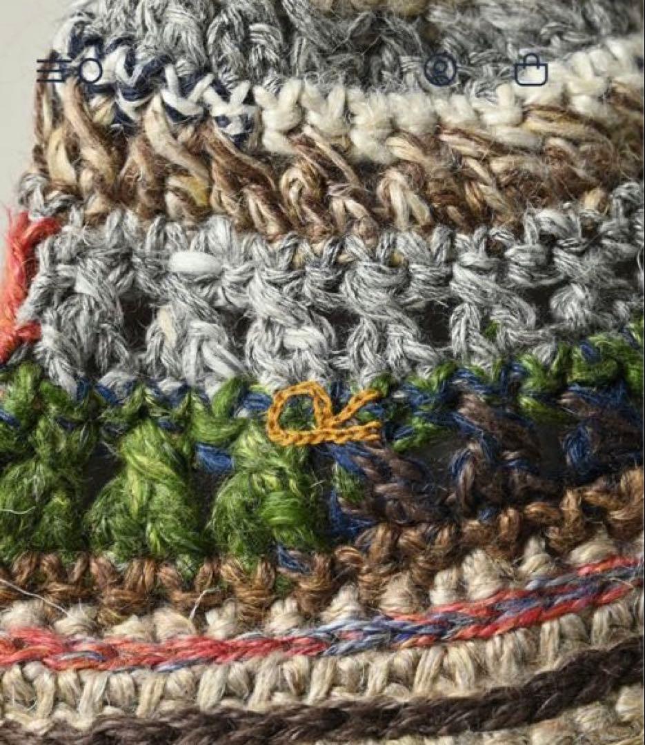 45R 2026年1月購入　ラグ編みリネンのニットキャップ