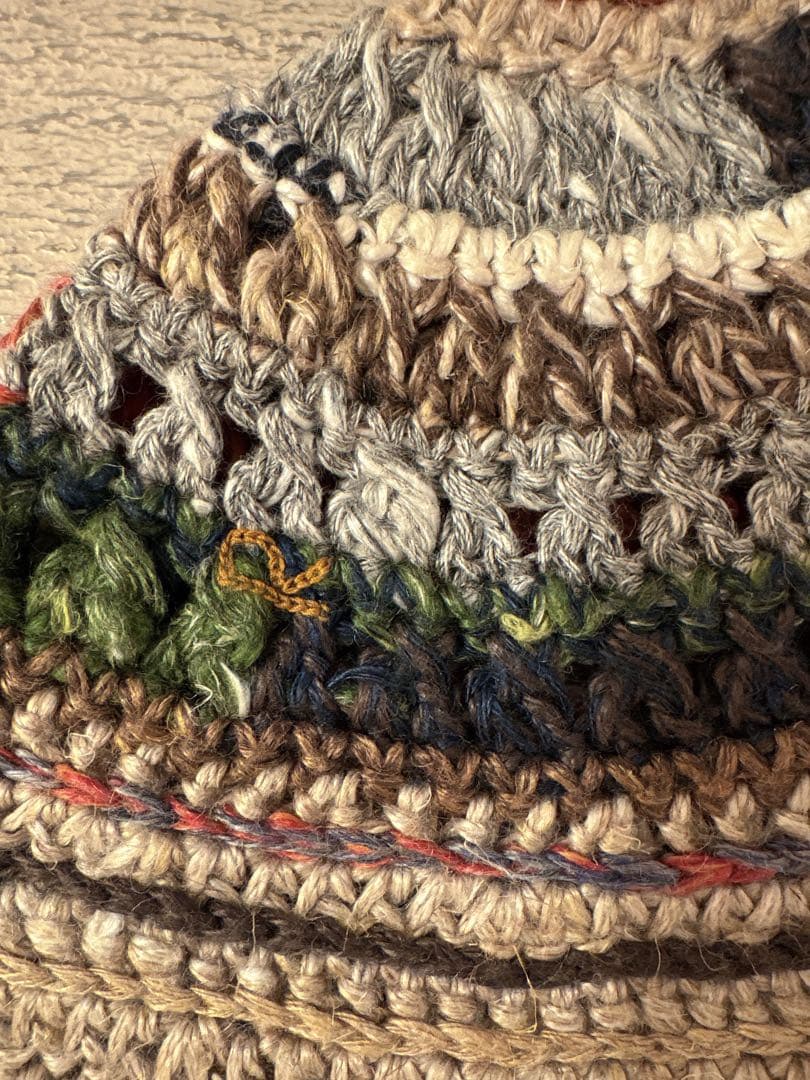 45R 2026年1月購入　ラグ編みリネンのニットキャップ