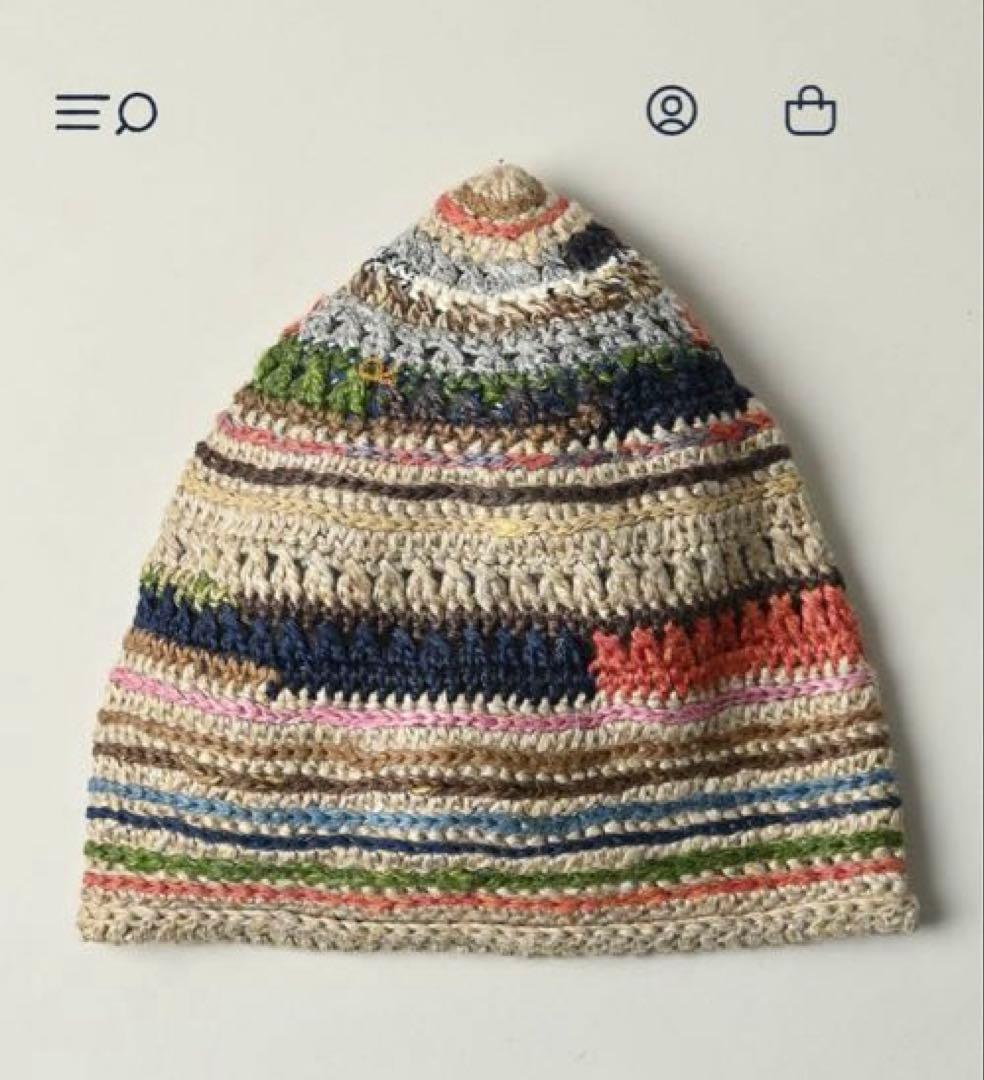 45R 2026年1月購入　ラグ編みリネンのニットキャップ