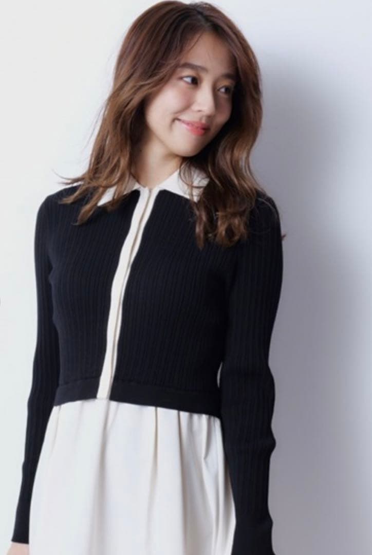 ジャスグリッティー　衿ニットドッキングワンピース　JUSGLITTY 2