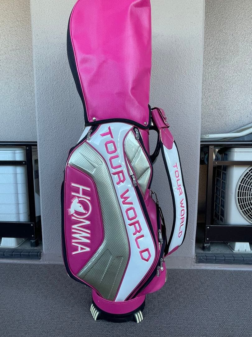 HONMA TEAM TOUR WORLD キャディバッグ ピンク.白
