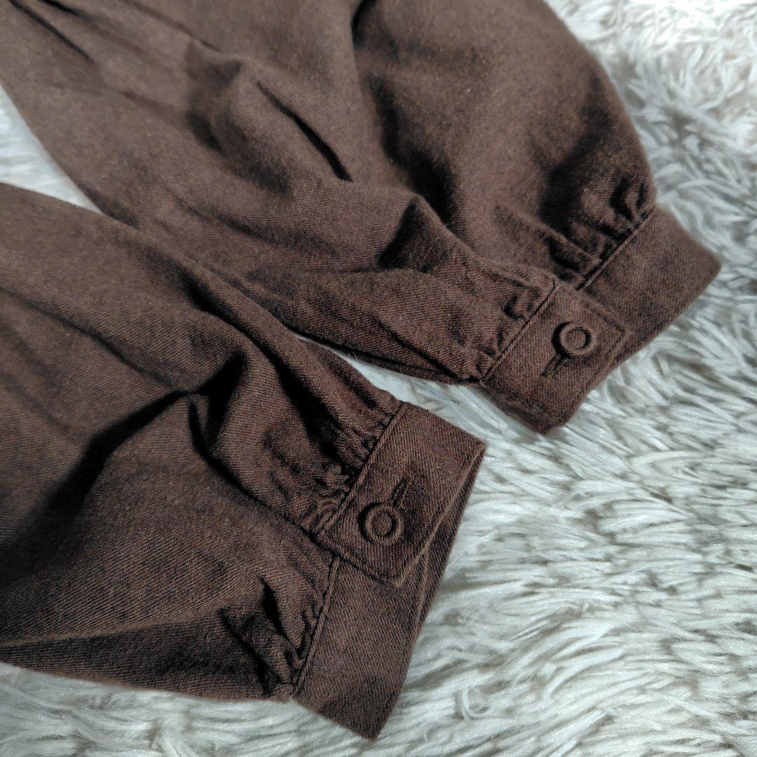 オオカミとフクロウ◎ロングワンピース シャツワンピース 七分袖 ゆったりサイズ