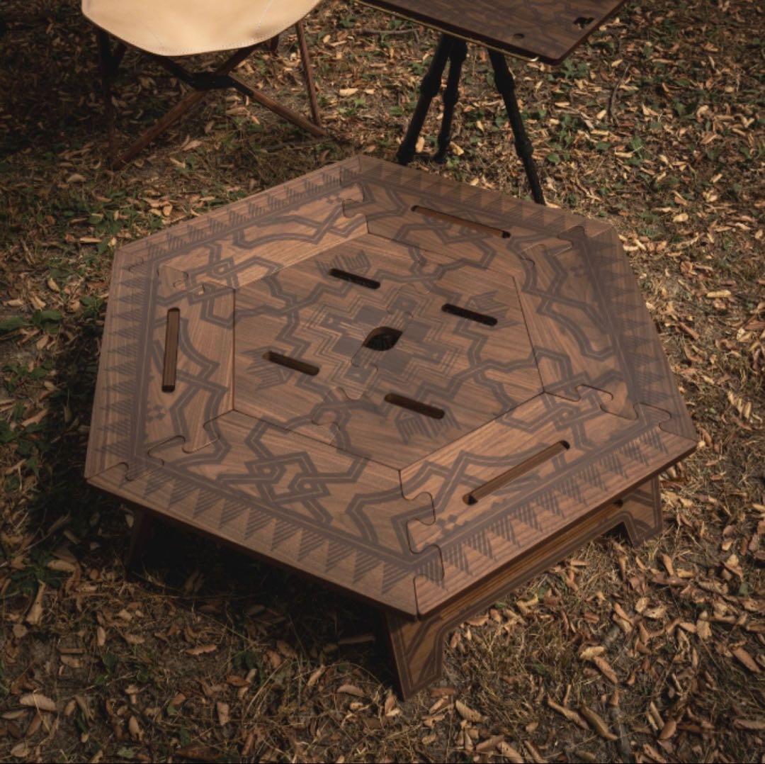 [The Arth ×oldmountain]柄兄弟　六角テーブルヘキサテーブル