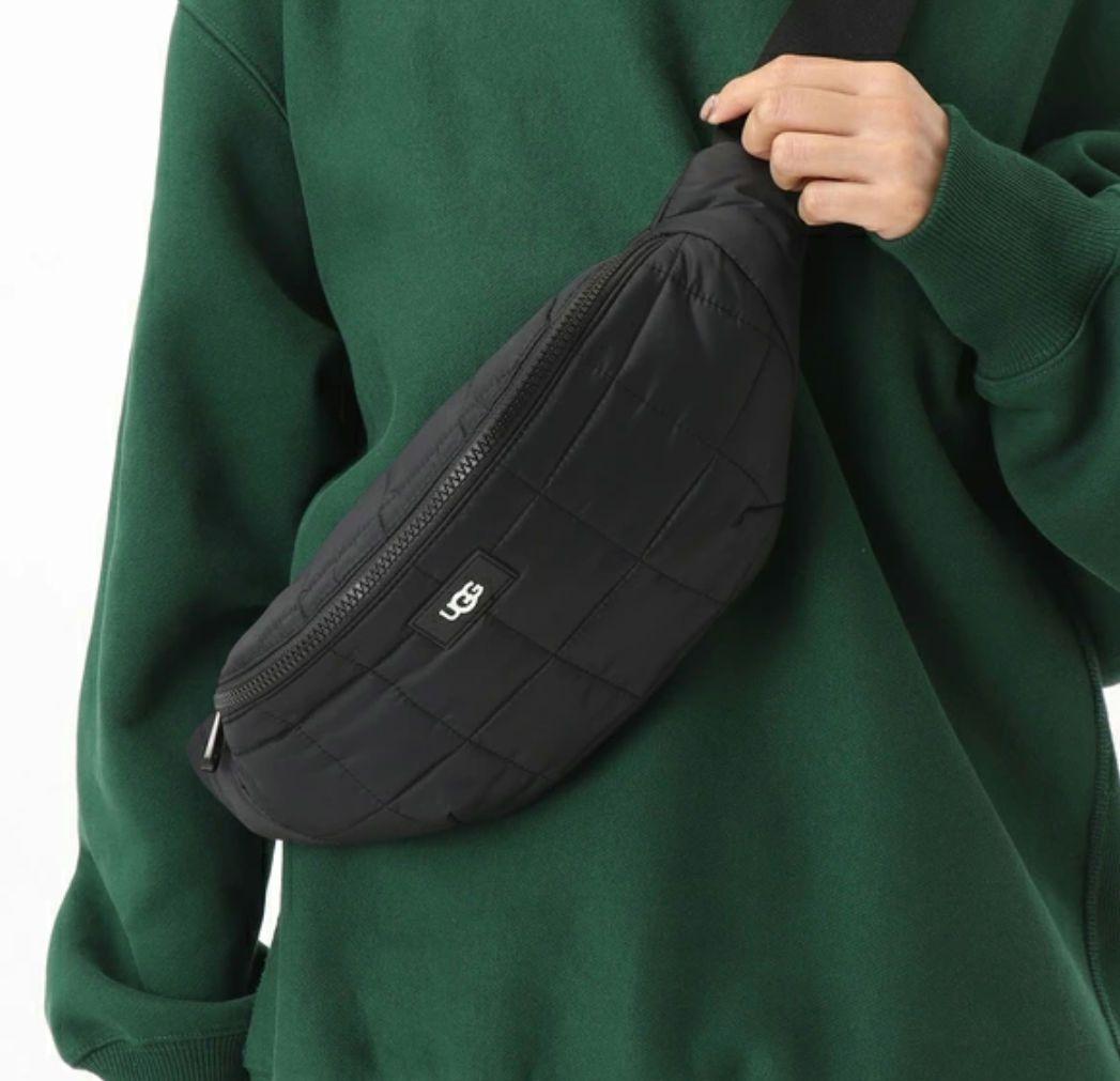 UGG キルティング パファー ボディバッグ ウエストバッグ ポーチ ブラック