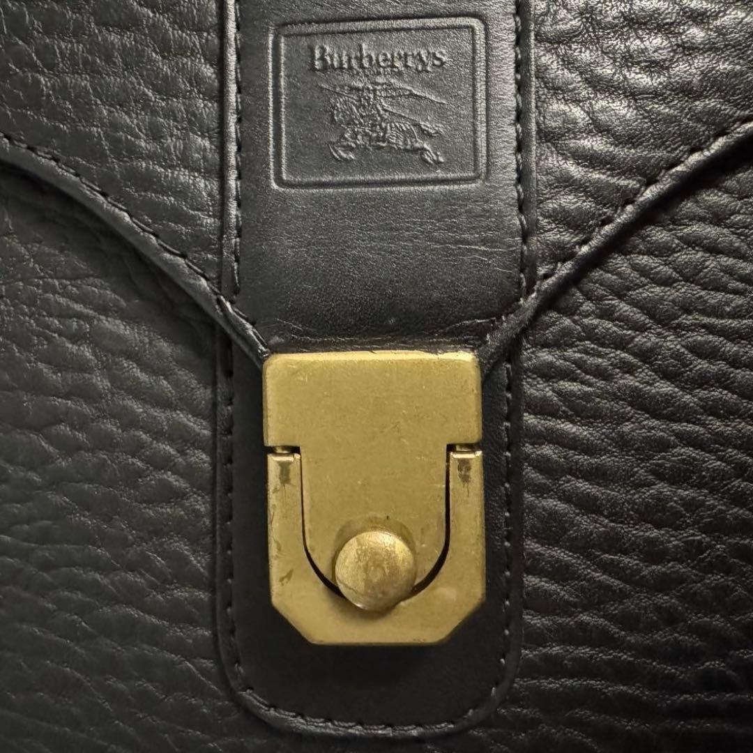 【美品】Burberry's ダレスバッグ　レザー　ビジネス　裏ノバチェック　黒