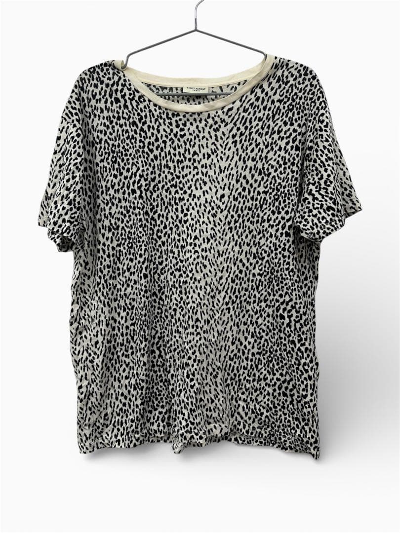 サンローラン パリ　ベイビーキャット レオパード半袖Tシャツ