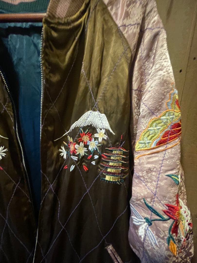 リバーシブルスカジャン （鶴/芸者✕五重塔)