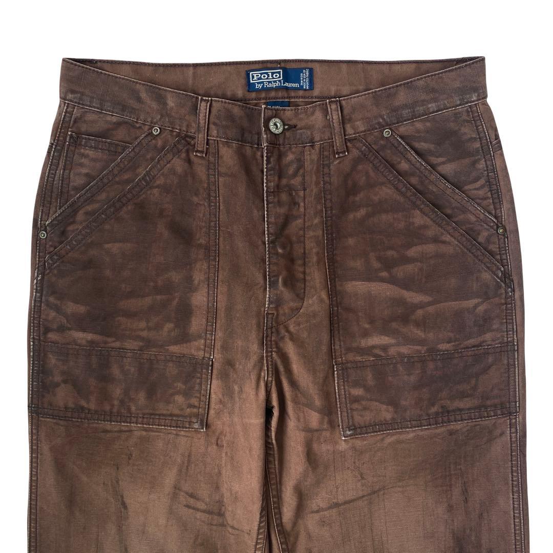 90s USA製 Polo ラルフローレン ヴィンテージ加工 ワークパンツ