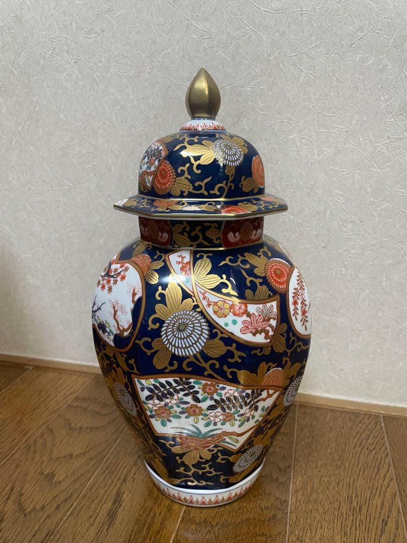 其泉 沈香壺 琳派古伊万里 美術有田焼 賞美堂其泉窯 染錦金彩琳派図